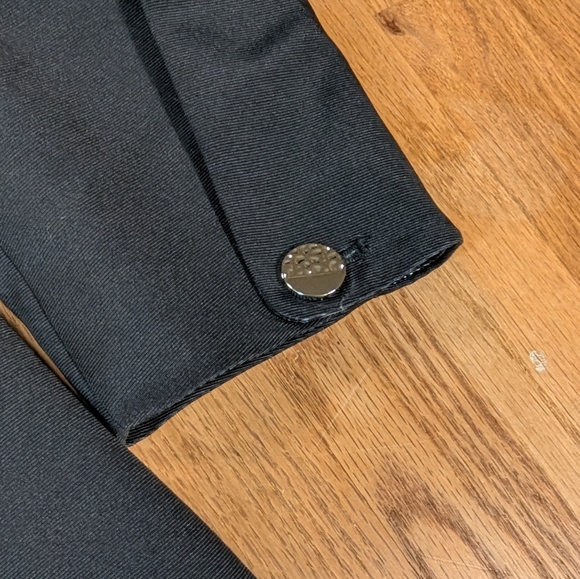 Chico’s Floral Drama Long Jacket Coat Black White Print Size 2 (12/14) - Picture 5 of 13